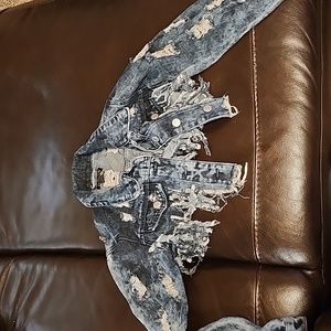 Distress jean jacket